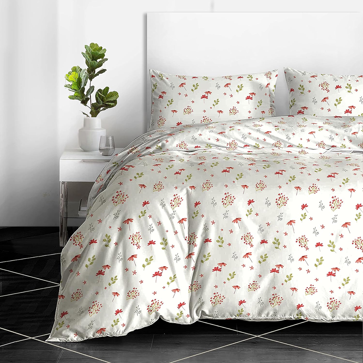 3 Piece 100 Egyptian Cotton King Size Duvet Cover 400 Thread Count