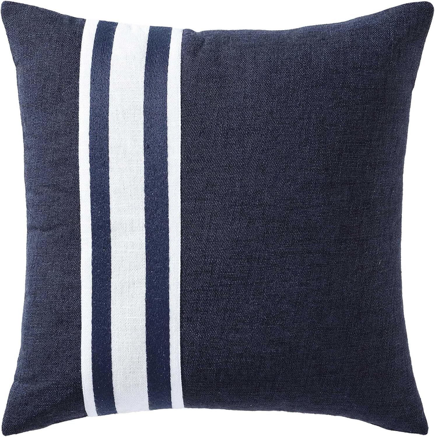 Nautica Throw Pillow Super Soft Constructions with Zip Closure, Ideal for Couch or Bed, Coastal Home Essentials, 20" x 20", Sailor Harbor Navy