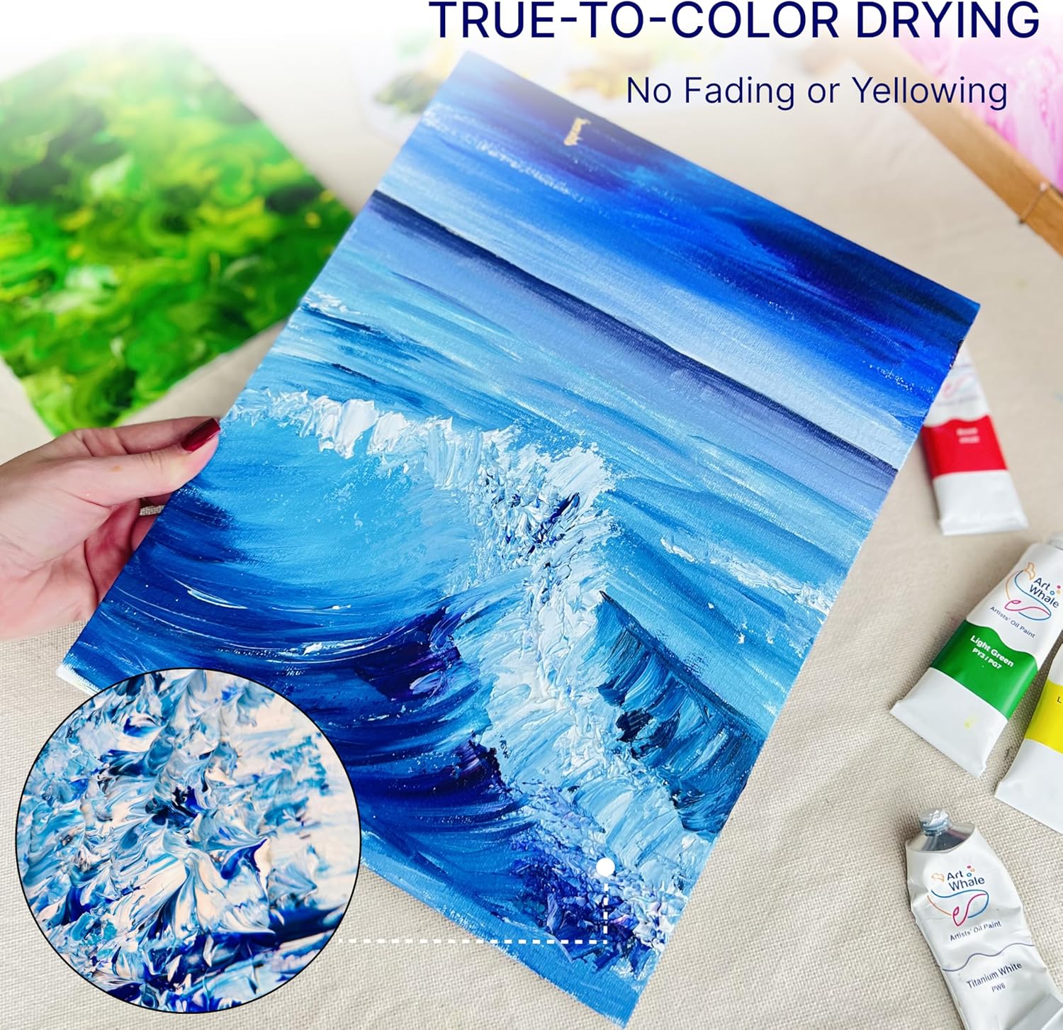 Oil Paint Set 18 Colors 37ml (1.25oz) Large Tubes, High Pigment Oil Paints for Canvas, Smooth Blending, Rich Basic Colors