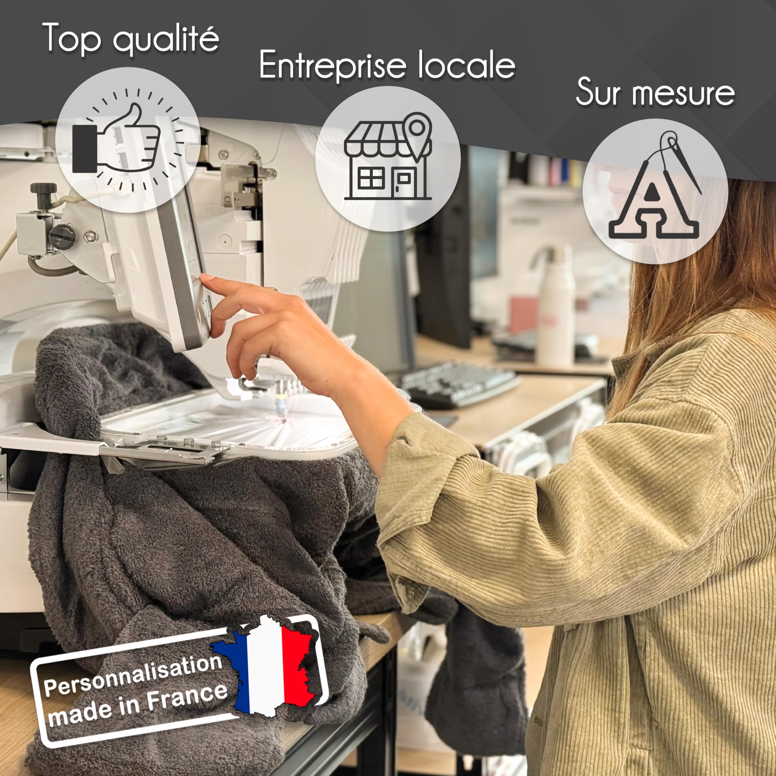Serviette personnalisée 100% Coton Prénom brodé Drap de Bain Douche 70x130cm Bleu Nuit Cadeau Noël Anniversaire
