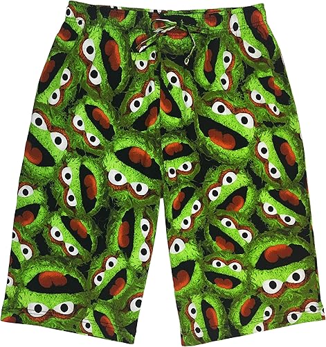 MJC International Men's Oscar The Grouch Pajama Sleep Shorts - Oscar The Grouch,