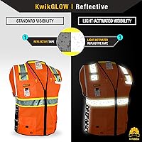 Vista 3 de KwikSafety BIG KAHUNA DIGITAL - Chaleco de seguridad [naranja, 3XL] + paquete de casco duro de ala completa TORTOISE