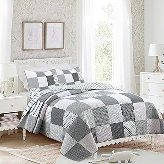 Cozy Line Home Fashions Black White Pink Polka Dots Striped Star Girl 100% Cotton Reversible Quilt Bedding Set, All-Season Coverlet Bedspread (Black Pink, Queen - 2 Piece)