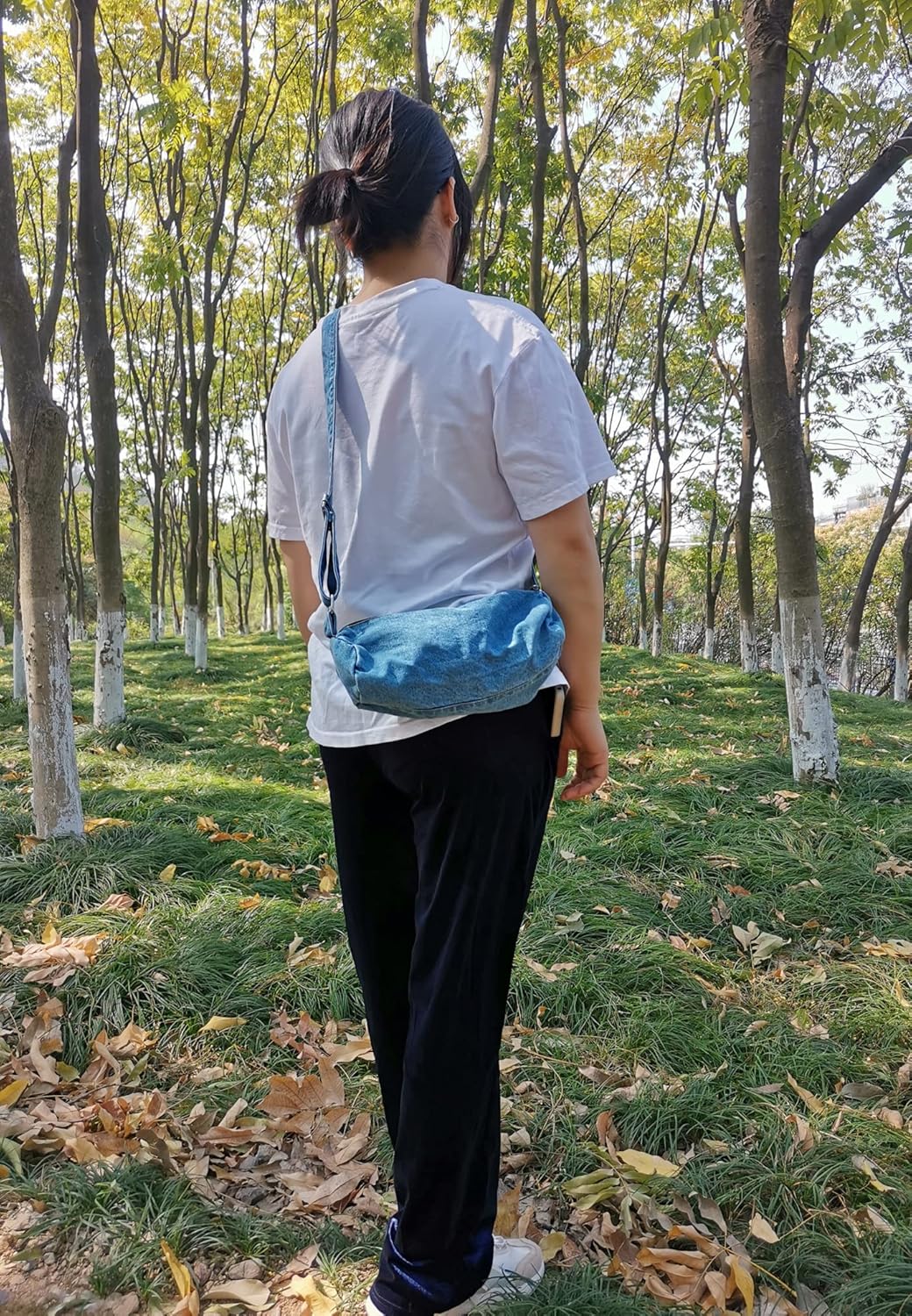 YunZh Denim Hobo Bag, Casual Style Lightweight Classic Retro Travel Shopper Purse Shoulder Handbag Messenger Bag - Image 2