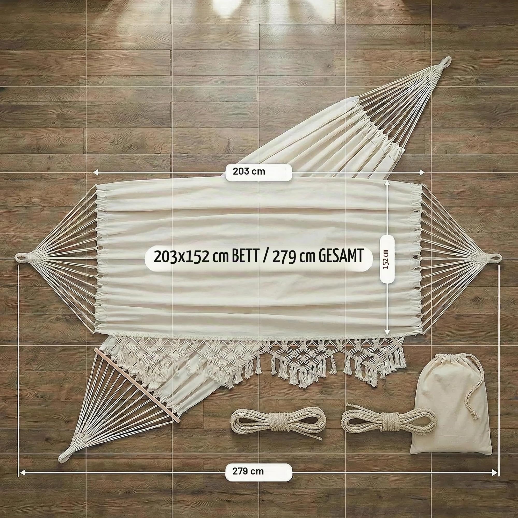 Outdoor Hängematte Garten Hängematte Baumwolle Hängematen Bett Makramee Fransen Hängematten Boho Balkon Hängematten Handgefertigte Quasten 2 Personen Doppel Hängemate 250kg für Zuhause Strand Terrasse