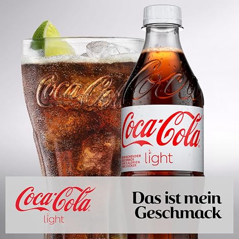 coca-cola light - sparkling soft drink with original coke taste - without sugar and without calories - bottle-containing soft drink in one go (12 x 500 ml)