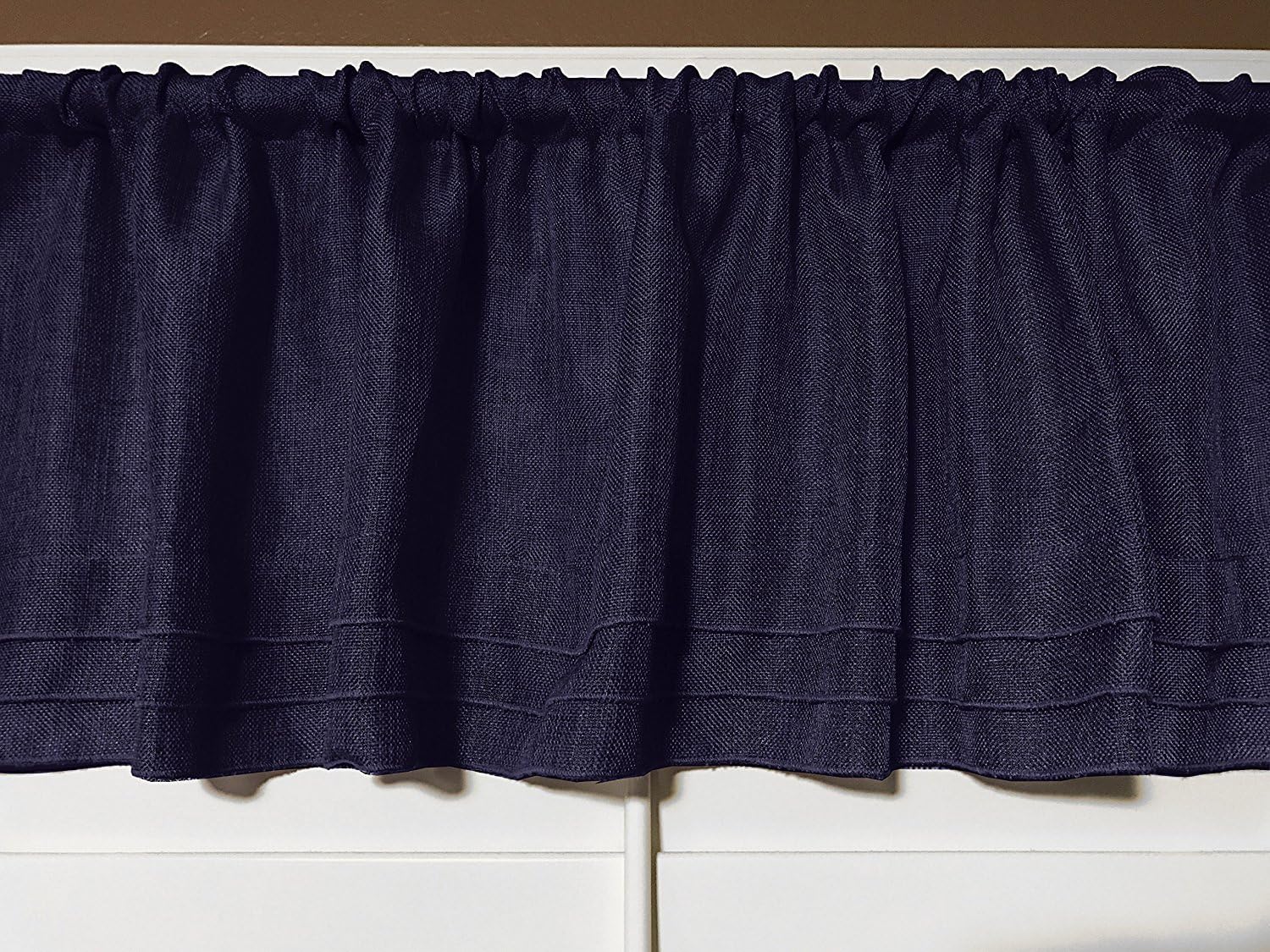 lovemyfabric Solid Vintage Faux Linen Pleated Valance Window Treatment/Decor 56"X14" Inch (Aqua)