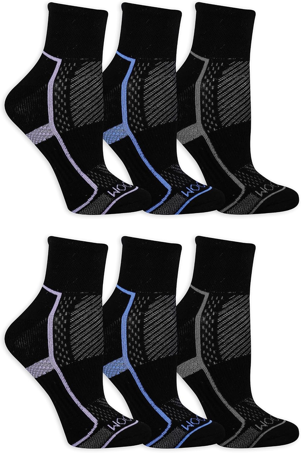 Fruit of the Loom Women's Coolzone Cotton Ankle Socks (6 Pack)