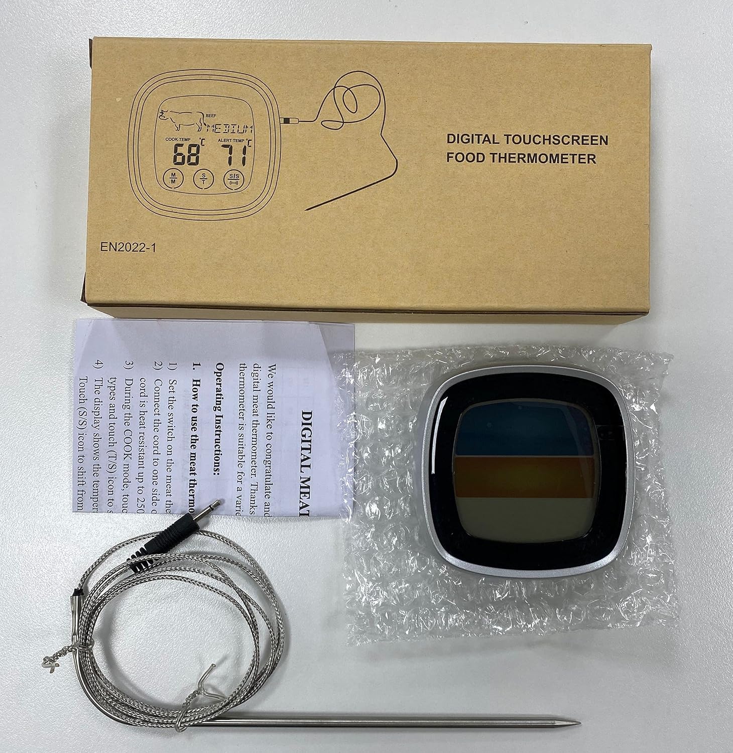 review Essential Tools for Toasting Turkey, Digital Color Touchscreen Thermometer & Bear Claw Meat Shredder, Perfectly Cooking, Kitchen BBQ Grill Clock Timer with Stainless Steel Probe, Enjoy Delicious;