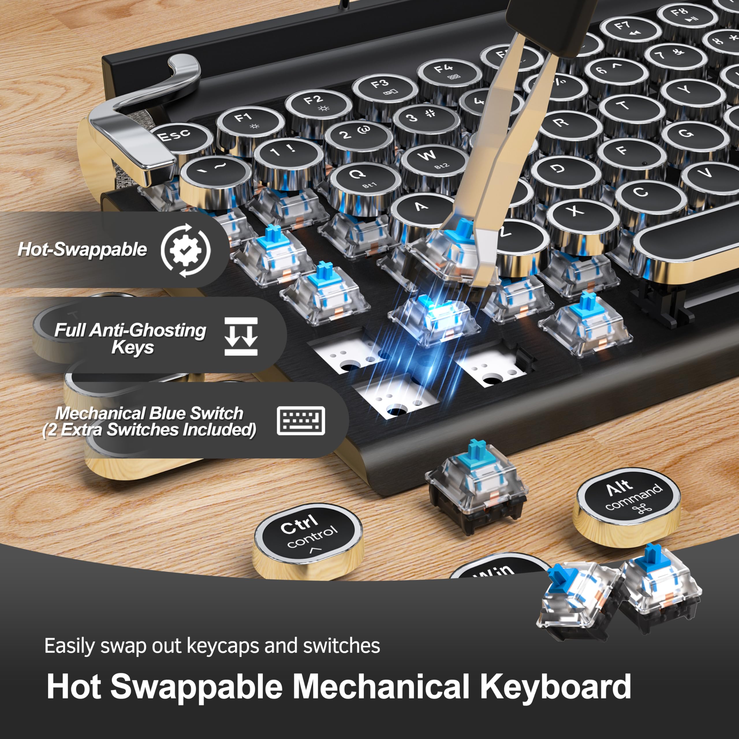 Amazon.com: Taiahiro Retro Typewriter Mechanical Keyboard