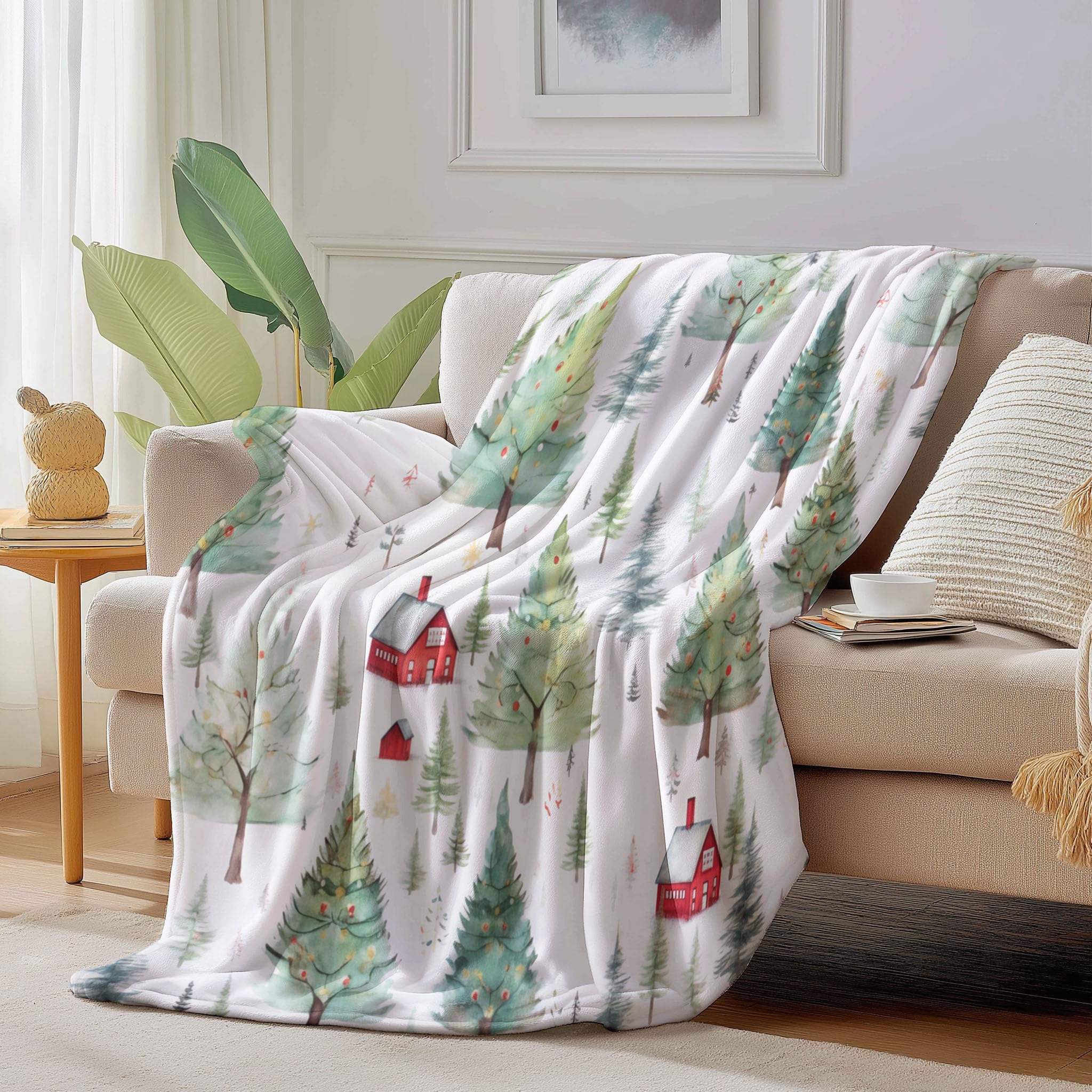 Couverture polaire flanelle vert sauge 150x200cm pour canapé