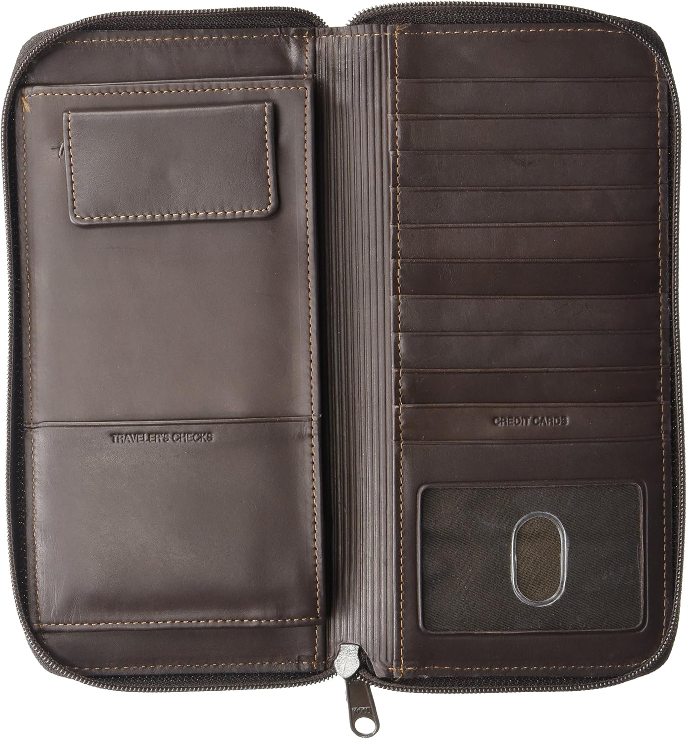 Dopp Men's Regatta Leather Zipper Passport Organizer Wallet