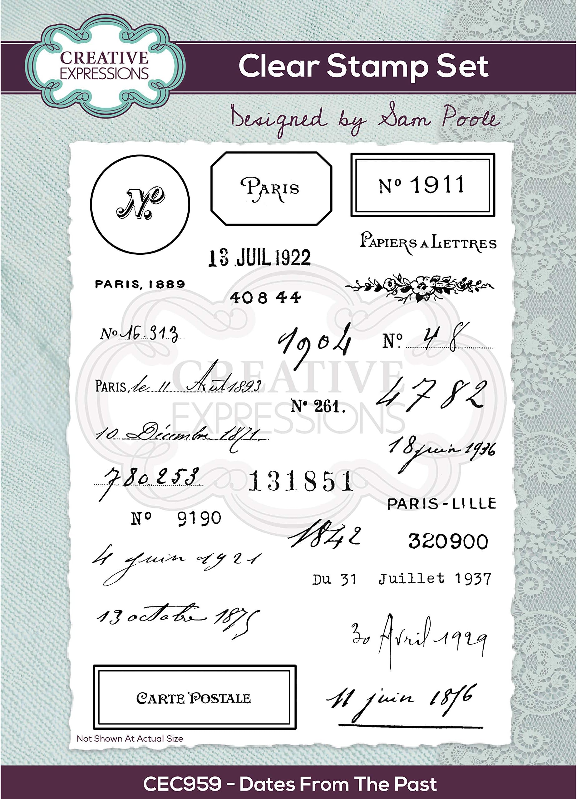 Modixun 4 Themes 34Pcs Clear Stamps, Retro Rubber Clear Stamp, Transparent Si