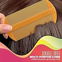 Vista 7 de Kit de 5 piezas de piojos de primera calidad, peine de dientes finos y lupa para eliminar liendres, juego completo de tratamiento completo - Peines