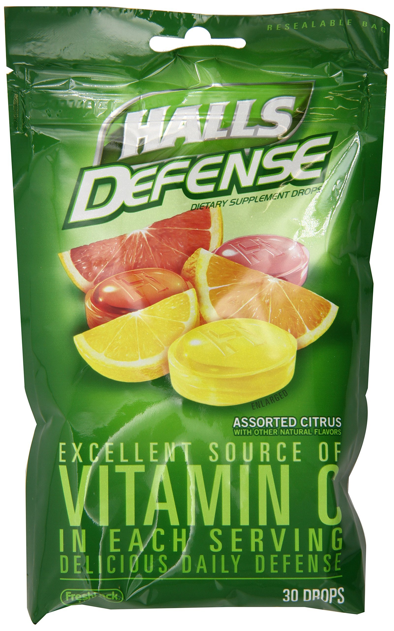 HALLSVitamin C Supplement Drops Assorted Citrus Flavor, 30 Lozenges