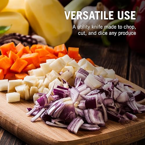 Vista 10 de Victorinox Swiss Classic - Cuchillo de cocina dentado para artículos esenciales del hogar, perfecto para cortar pan, frutas y verduras, mango negro