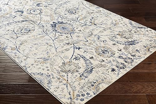 Miniatura 3 de Mark&Day - Alfombra Avellino de 4 x 6 pies con diseño tradicional de mezclilla, alfombra azul y blanca para sala de estar, dormitorio o cocina (4