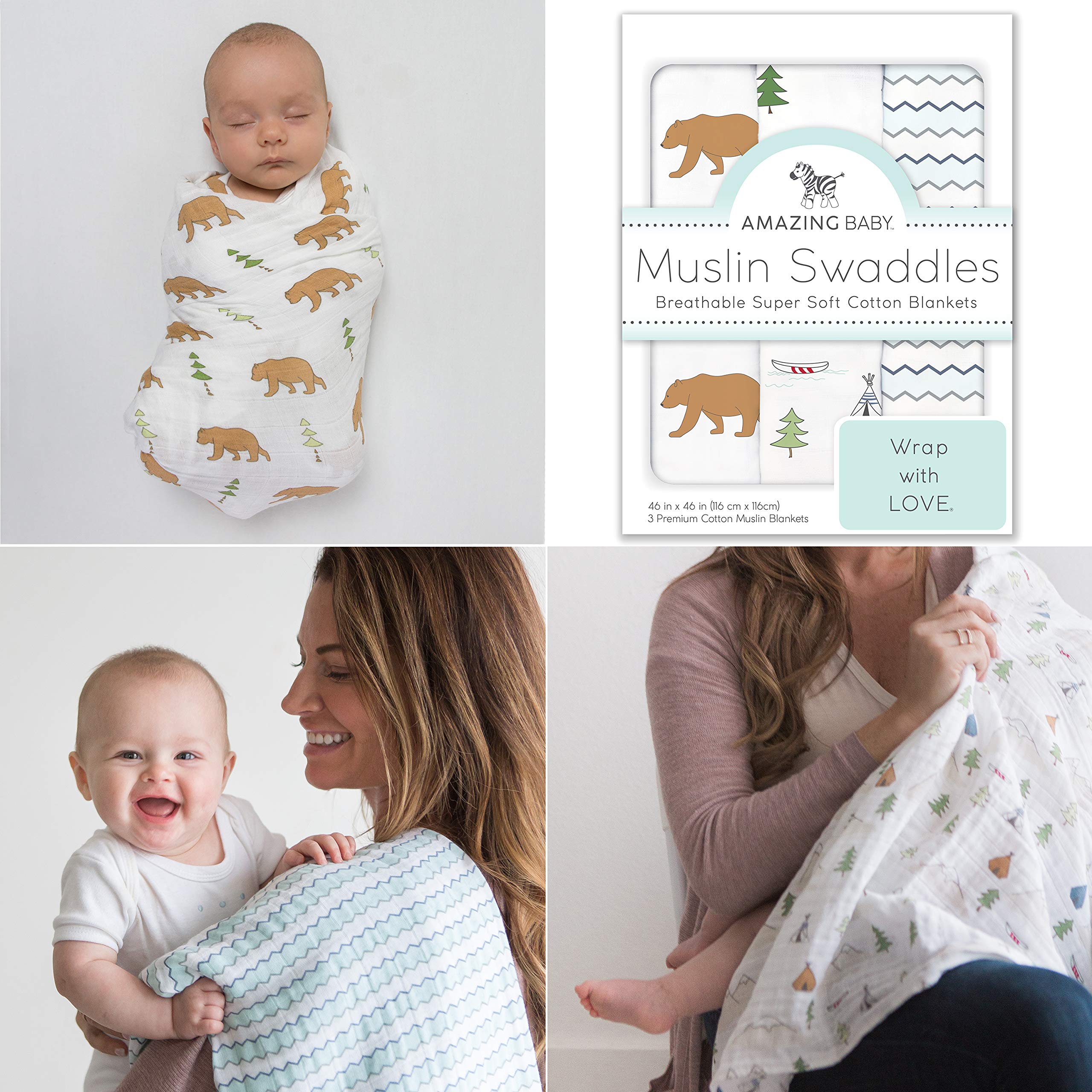 Cotton Muslin Swaddle Blankets 
