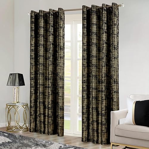 Cortinas y cortinas color gris plateado para sala de estar juego de 2 paneles de 84 pulgadas de largo moderno elegante Art Deco Glam terciopelo