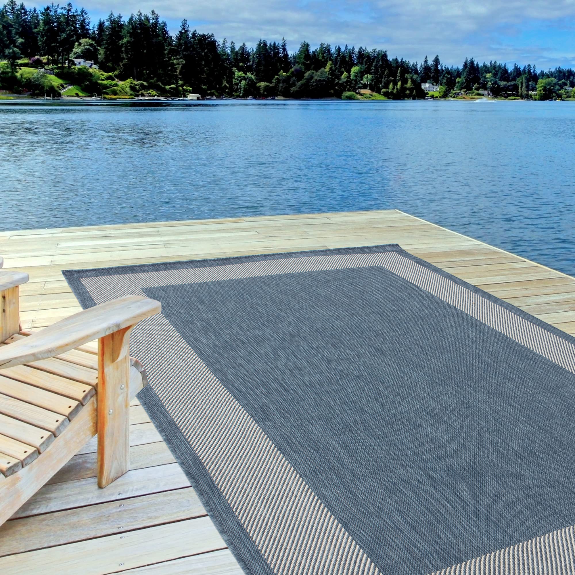 Rackhams Blue Ecology Outdoor Rug | 200Blu - 160X230 Cm