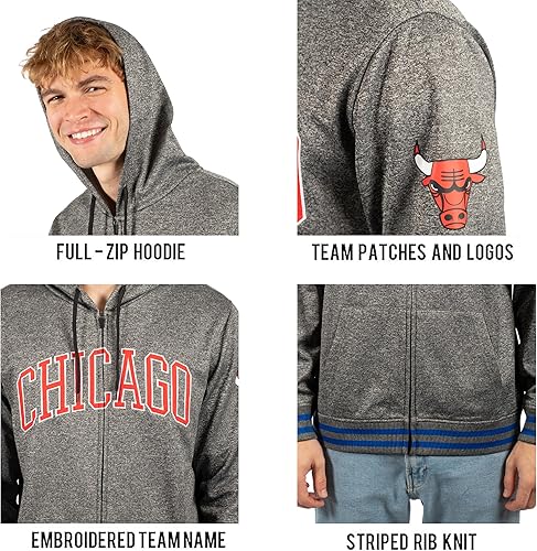 Miniatura 4 de Ultra Game Chaqueta con capucha de forro polar suave con cremallera completa para hombre