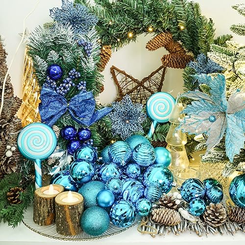 Miniatura 37 de XmasExp Juego de 24 mini esferas de Navidad inastillables para bolas de árbol de Navidad de 1.181 in/1.18 pulgadas (oro rosa)