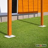 KOTARBAU® Zestaw 4 szt. Podstawa Słupa Regulowana w Pionie – 80 x 80 mm – PSRT – Kotwa Przykręcana – Wspornik Słupa Drewnianego – 90-150 mm