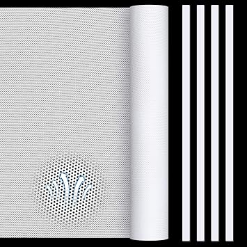 Woanger 1 Pcs 1000 x 300 mm DIY PC Case Dust Filter 0.5 mm High Airflow Hole PC Fan Mesh Filter Air Vent Covers PVC Dustproof Cover with 4 Magnetic Strip for Computer Chassis Speaker and More, White