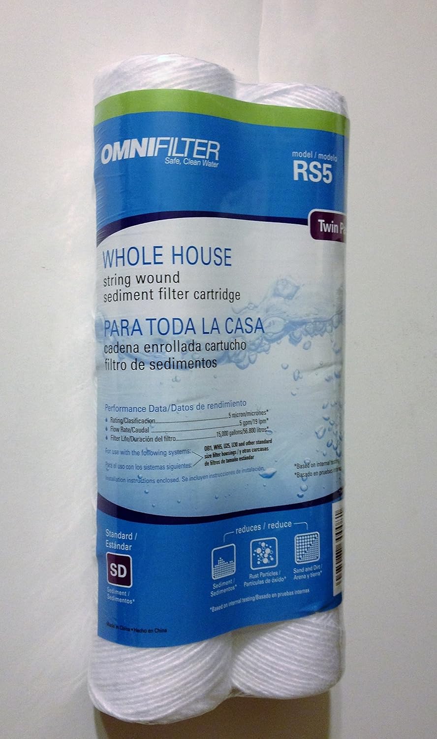 OMNIFilter RS5-DS Universal Whole House Filter Cartridge 2 Pack