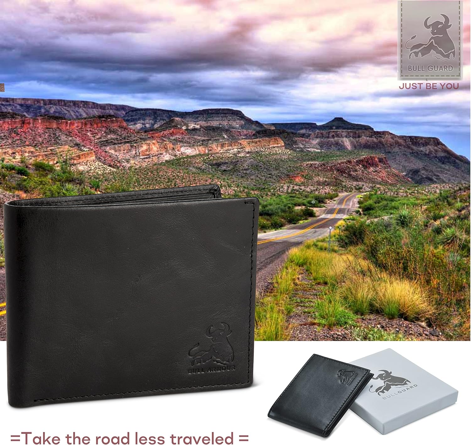 BULL GUARD Vintage Black Leather Wallet for Men RFID Blocking Bifold With ID Secure and Durable Extra Capacity Billfold with 11 Credit Cards - Image 6