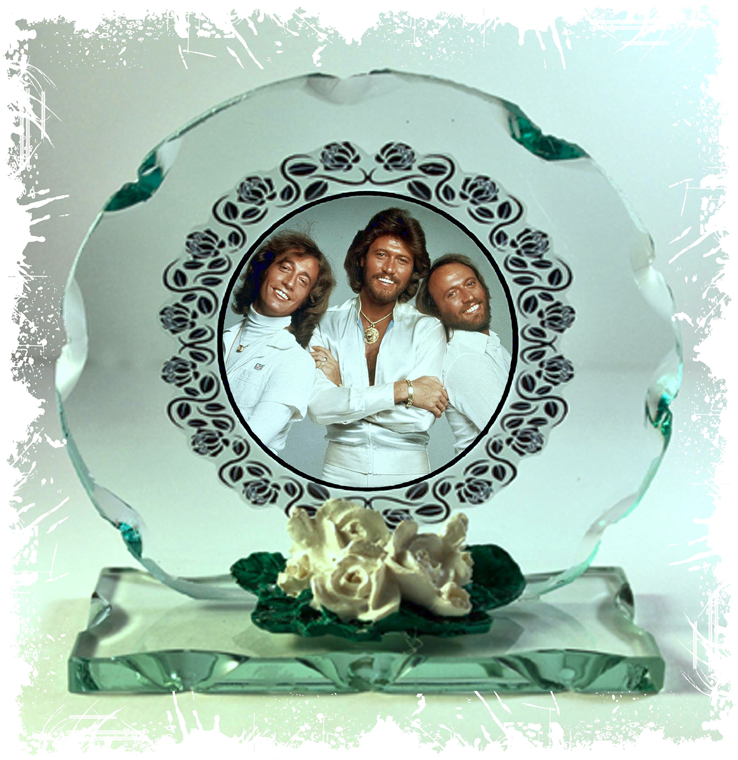 Cellini Plaques Bee Gees, Stayin' Alive, Cut Glass Round Plaque, Limited Edition #1