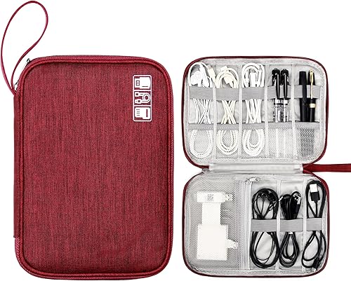 Miniatura 14 de CILLA Organizador de Electrónica para Viajes, Estuche Organizador de Cables de Viaje, Bolsa Compacta de Accesorios Electrónicos para Cable, Cordón,