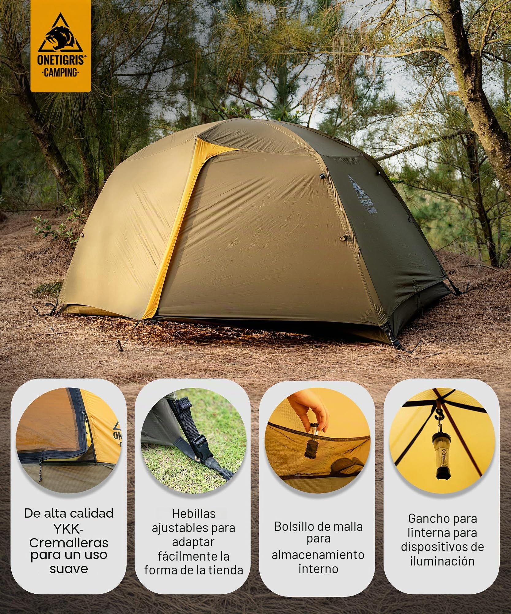 OneTigris Stella - Mochila para tienda de campaña, ligera, 3000 mm, resistente al agua, 4 estaciones, tienda de campaña para exteriores, senderismo, montañismo