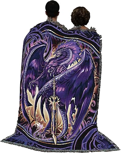 Miniatura 3 de Pure Country Weavers Ruth Thompson - Manta con diseño de dragón de fantasía Nether Blade de algodón, hecha en los Estados Unidos (72 x 54 pulgadas)
