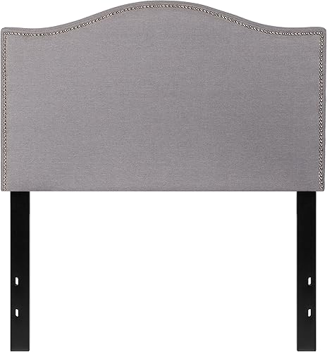 Miniatura 27 de Flash Furniture Bedford - Cabecero de cama doble tapizado con ribete de uñas en tela beige Blanco,Negro -,Marrón