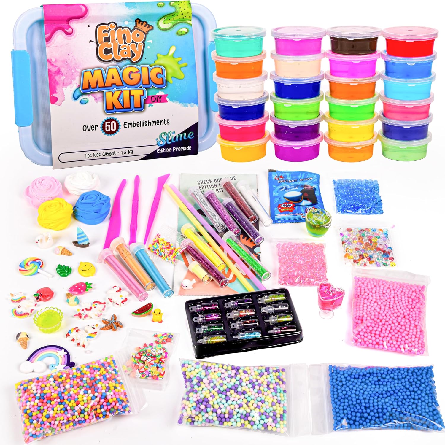schleimi spielzeug ToysButty 24 Schleim selber machen set für Kinder in Aufbewahrungsbox