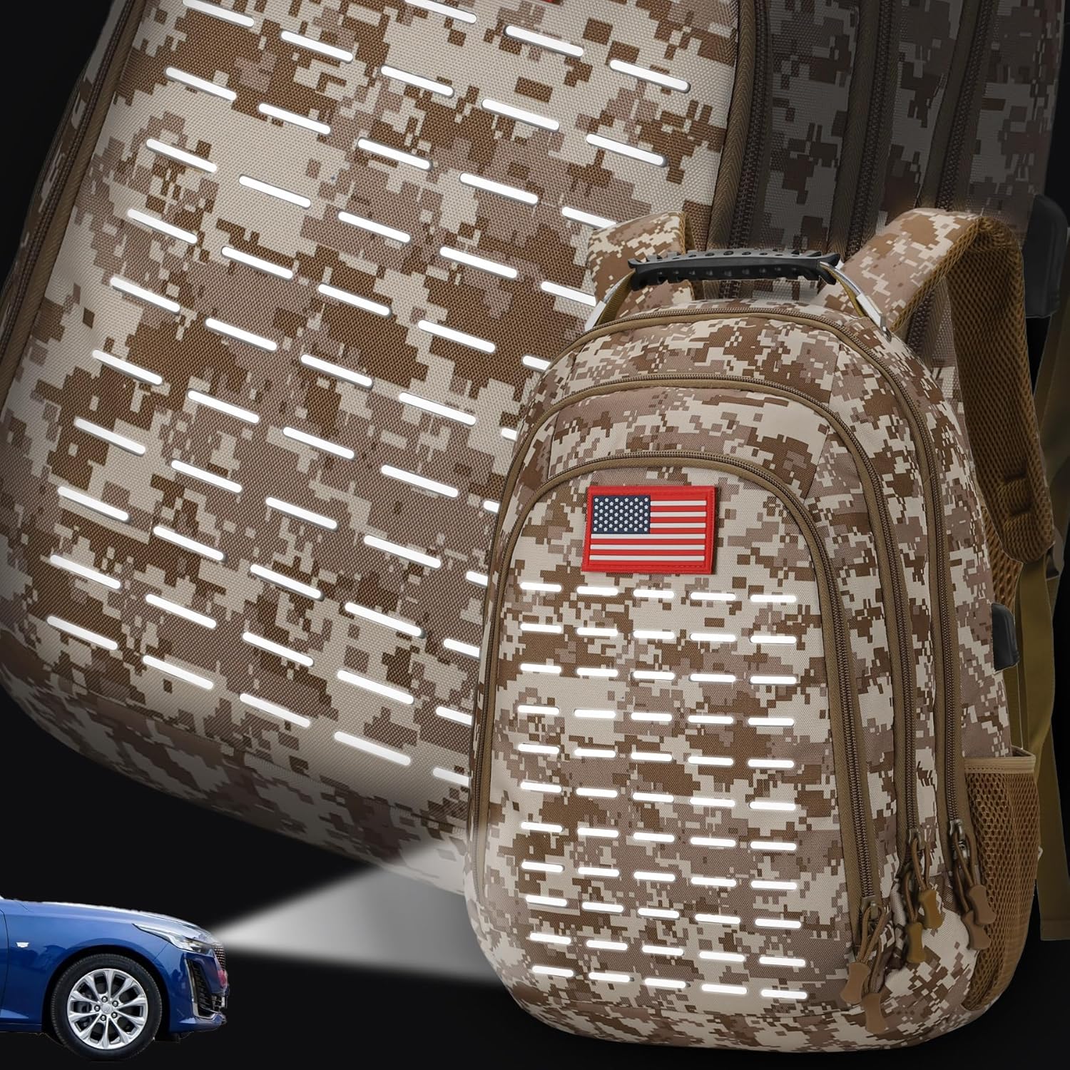 Camo Backpack,Small Tactical Backpack for outdoor,Military Teen Boys Backpacks for School with USB Charging Port,40L - Image 2