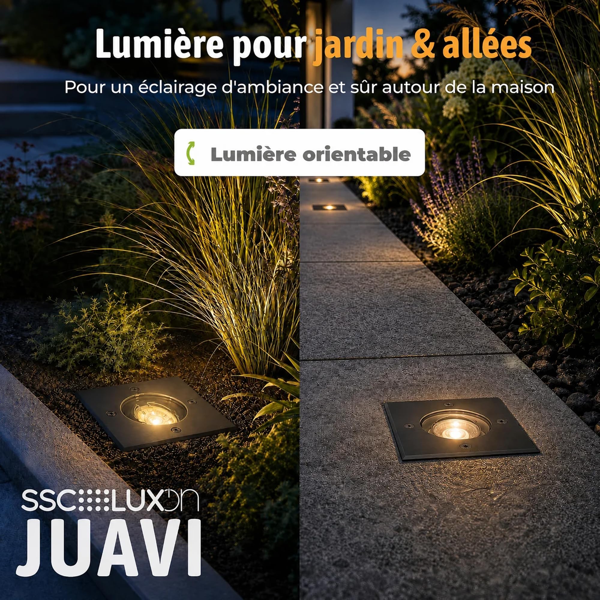 SSC-LUXon JUAVI spot encastrable rond extérieur IP67 orientable