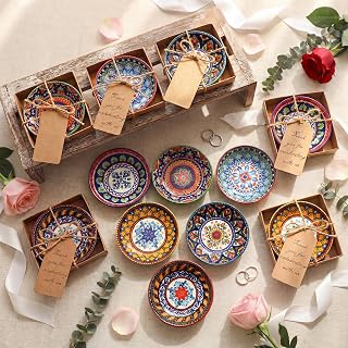 LemonRoad 24 Pcs Christmas Ceramic Bowls 4 Inch Mexican Small Dipping Bowls | Turkish Bowls Set Sauce Dishes Bulk Charcuterie Bowl Gift with Paper Boxes Multicolor Decoration for Party Return Guests Gift