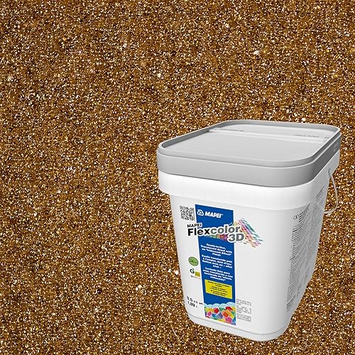 Miniatura 2 de MAPEI Flexcolor 3D, listo para usar, lechada translúcida, no se hunde con acabado de efecto irredescente, rosa dorada, cubo de 0.5 galones