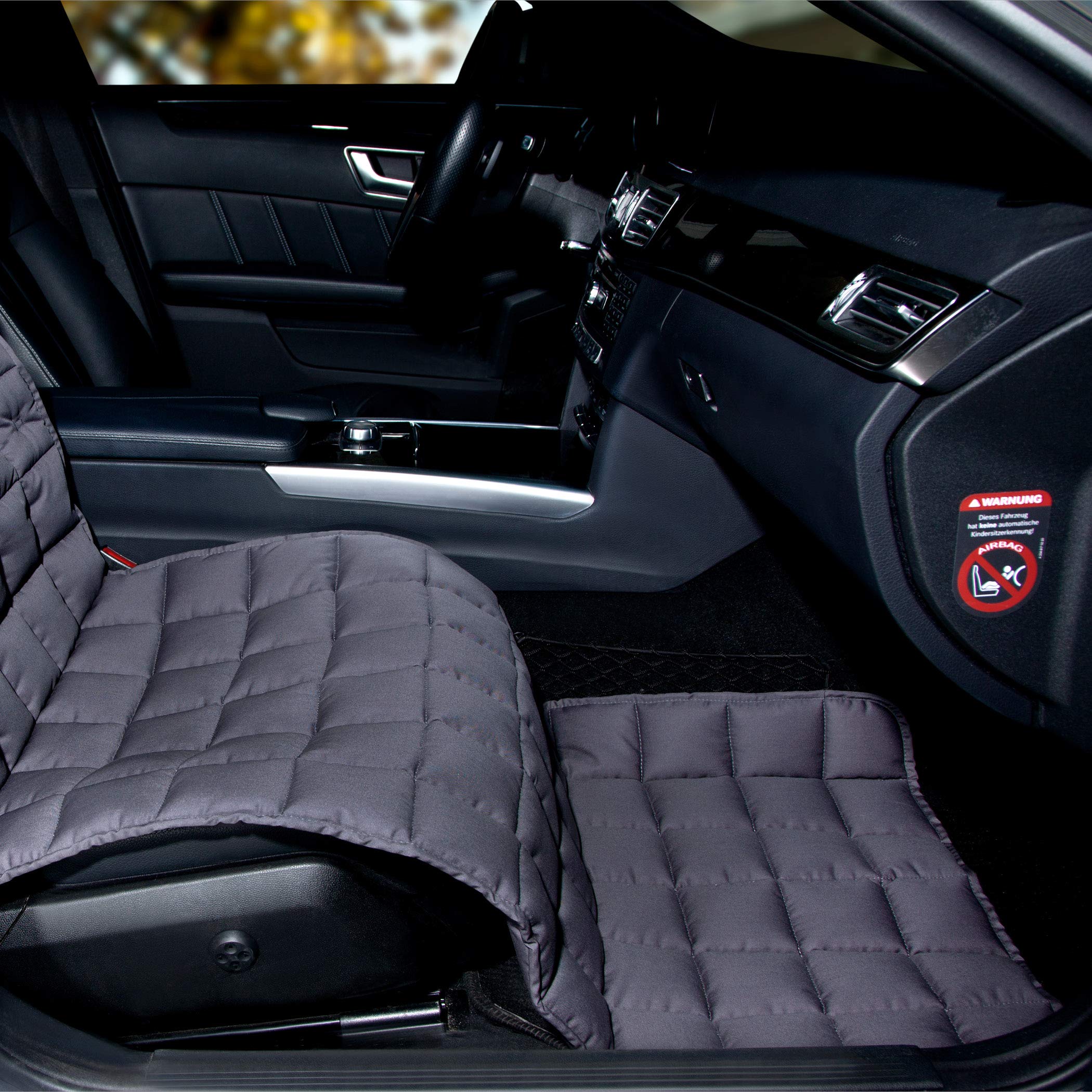 Doctor Bark Funda para Asiento de Coche para copiloto, Cubierta Protectora Apta para Todos los Coches/SUV (Gris)
