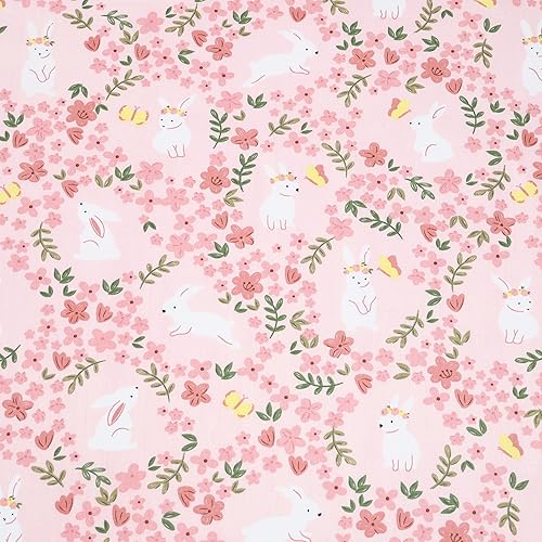 Miniatura 6 de Hanjunzhao Paquete de 10 piezas de tela de algodón con estampado floral de 18 x 22 pulgadas, cuadrados de tela acolchada precortados para coser