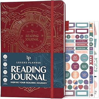 Legend Reading Journal for Book Lovers – Reading Log Tracker for Adults & Kids – Book Nerd Gifts & Accessories, 180 Reviews (Burgundy)