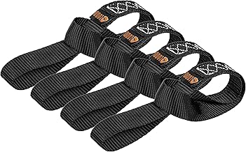 LODD - 4 Boucles Souples d'Arrimage 38mm x 35cm - Polyester Haute Résistance (3500 kg) et Coutures renforcées - Sangles d'Arrimage Polyvalentes Moto, Quad, Bateau, Vélo et Remorque - Evite les rayures