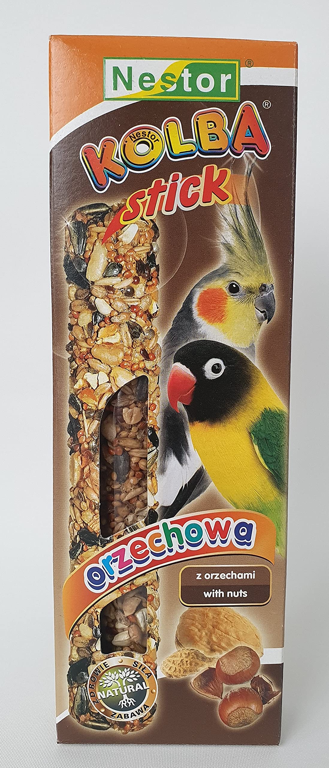 Twin Pack Cockatoo Large Parakeets Parrot Cockatiel NUTS Seed 2x Sticks Parrots Canaries 115g Wild Bird Food Budgie Conures Finches Birds Snacks Pack of Two Treats with Hooks
