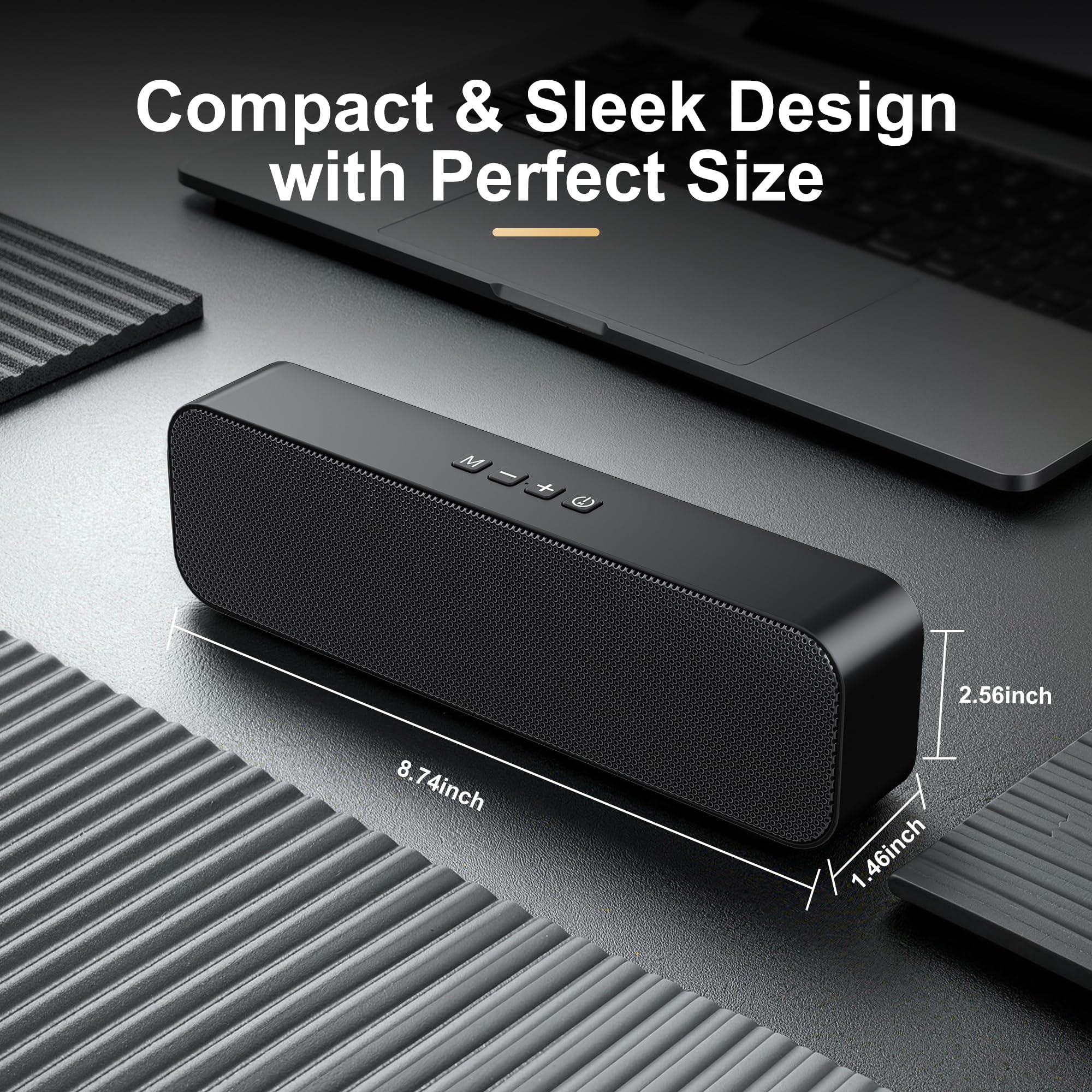 Altoparlanti per computer per PC desktop, altoparlanti cablati per PC con soundbar, altoparlante portatile alimentato USB per monitor, altoparlanti da gioco per desktop con suono stereo