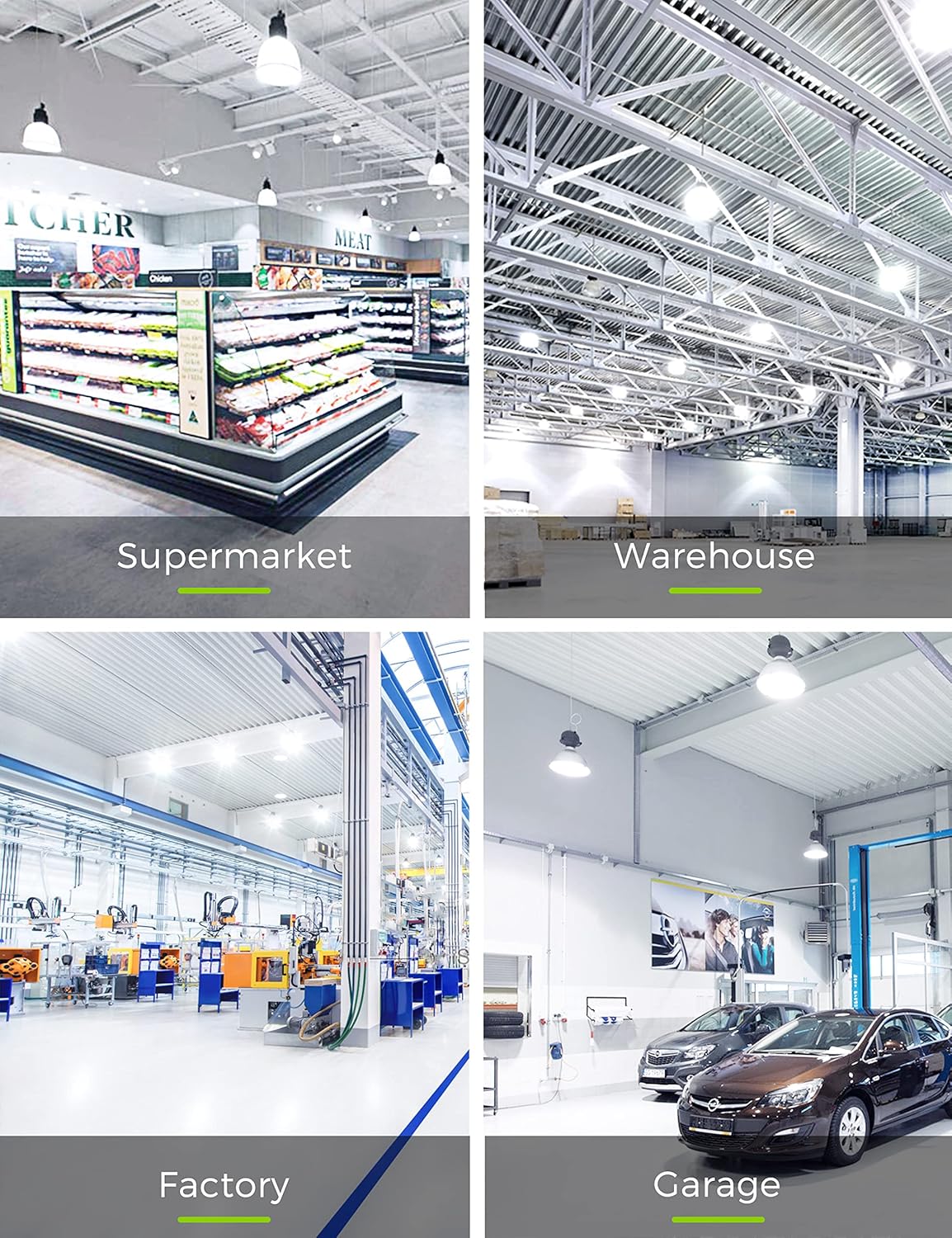 L LOHAS LED Super Bright Light Bulbs, 250-300W Equivalent 3400LM E26 Garage LED Bulb, 5000K Daylight 30 Watt High Lumen LED Bulb w/E39 Adapter for Commercial Warehouse Workshop Factory Barn, 2 Pack