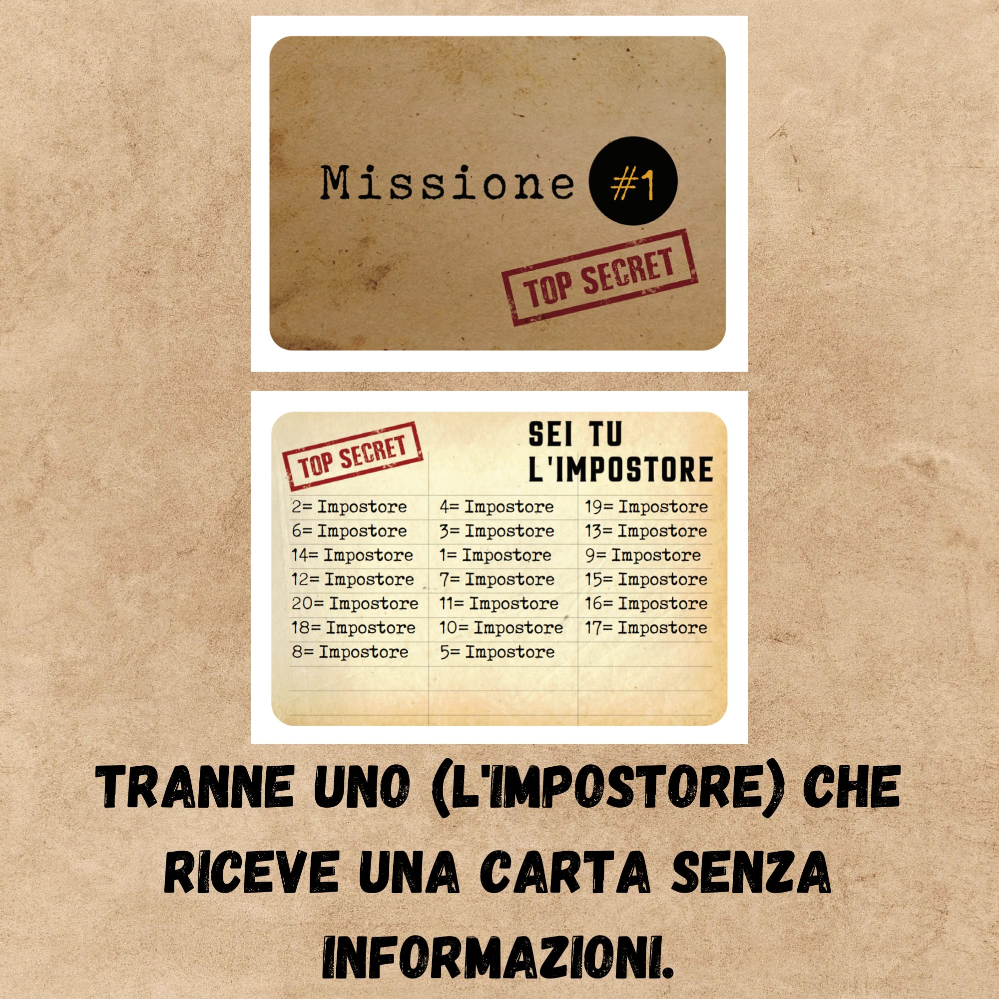 Oh Happy Games - L'Impostore - Gioco di Bluff e Parole - 110 Carte, 4-6 Giocatori, 15 Min - Gioco da Tavolo per Adulti e Ragazzi 10+ - Gioco di Societa Divertente per Serate e Feste