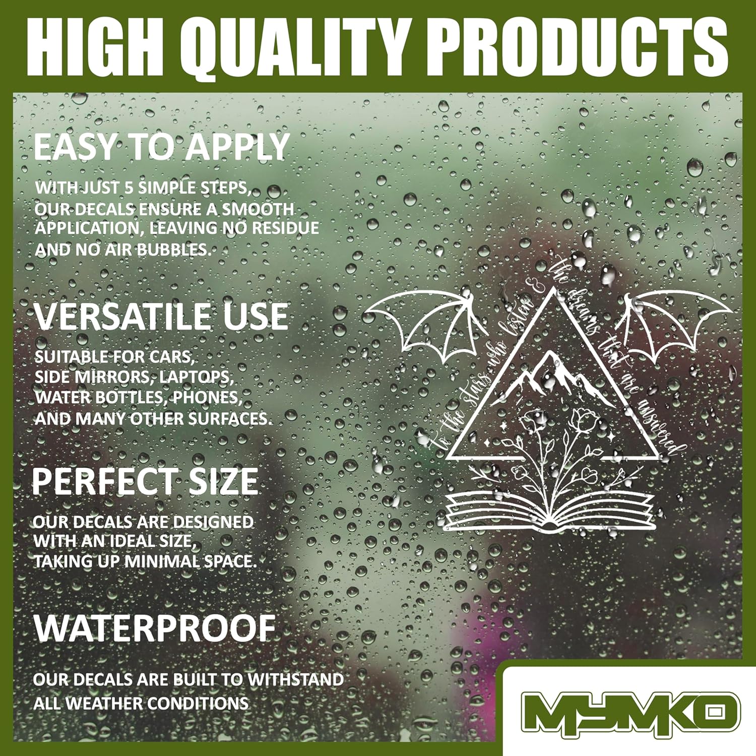 to The Stars Who Listen Decal, ACOTAR Car Window Decals, 6 Inches UV DTF Tranfer Car Stickers, Fantasy Reader Weatherproof Car Truck Window Bumper Sticker, Bookish Car Decals for Book Lovers - Image 3