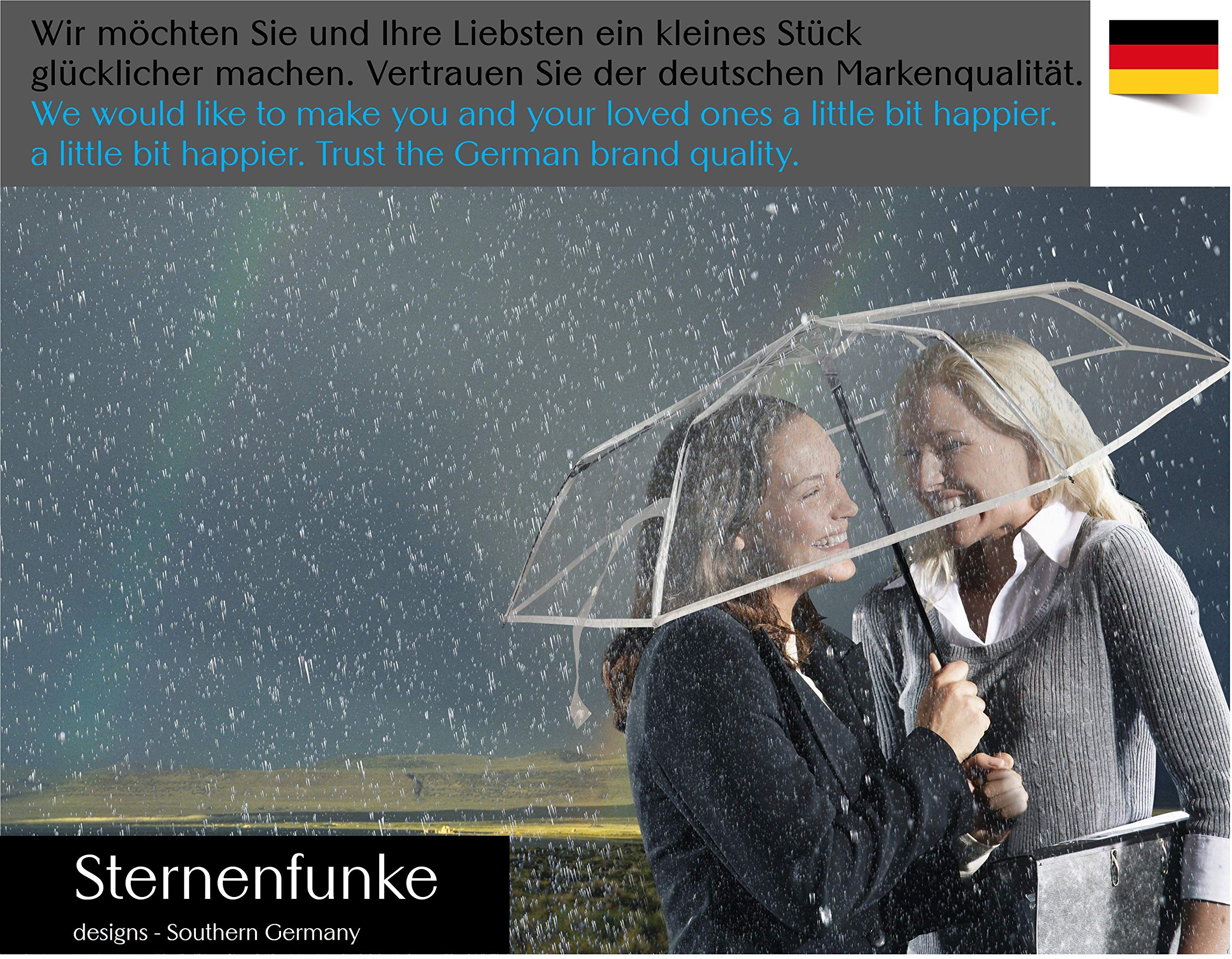 Parapluie pliable transparent, blanc transparent, Ø98 cm - faltbar